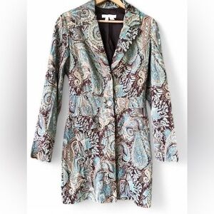 Charlotte Russe Blue and Brown Tailored Blazer